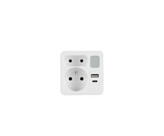 PLASTROL DVIGUBAS ŠAKOTUVAS SU LEMPUTE 1x USB + 1x USB C