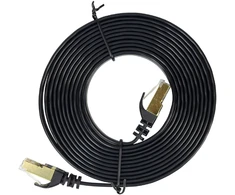 Plokščias tinklo kabelis S/STP CAT7 PNI U7030B, 2 x RJ45, 4 laidų poros, 32AWG, varinis, 10 Gbps, 600 MHz, 3m, juodas