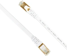 Plokščias tinklo kabelis S/STP CAT7 PNI U7030W, 2 x RJ45, 4 laidų poros, 32AWG, varinis, 10 Gbps, 600 MHz, 3m, baltas