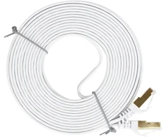 Plokščias tinklo kabelis S/STP CAT7 PNI U7075W, 2 x RJ45, 4 laidų poros, 32AWG, varinis, 10 Gbps, 600 MHz, 7.5m, baltas