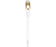 Plokščias tinklo kabelis S/STP CAT7 PNI U7030W, 2 x RJ45, 4 laidų poros, 32AWG, varinis, 10 Gbps, 600 MHz, 3m, baltas