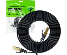 Plokščias tinklo kabelis S/STP CAT7 PNI U7030B, 2 x RJ45, 4 laidų poros, 32AWG, varinis, 10 Gbps, 600 MHz, 3m, juodas