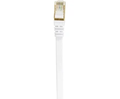 Plokščias tinklo kabelis S/STP CAT7 PNI U7100W, 2 x RJ45, 4 laidų poros, 32AWG, varinis, 10 Gbps, 600 MHz, 10m, baltas