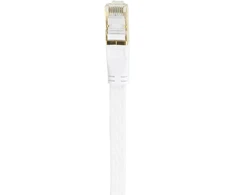 Plokščias tinklo kabelis S/STP CAT8 PNI U8015W, Patch, 2 x RJ45, 4 laidų poros, 28AWG, varinis, 40 Gbps, 2000 MHz, 1.5m, baltas