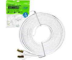 Plokščias tinklo kabelis S/STP CAT8 PNI U8075W, 2 x RJ45, 4 laidų poros, 28AWG, varinis, 40 Gbps, 2000 MHz, 7.5m, baltas