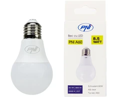 PNI A60 LED lemputė, 8.5W, 806lm, 6500K, E27 lizdas