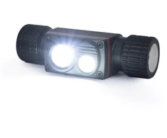 PNI Adventure F80 dvigubas LED galvos žibintuvėlis, 1000 lm, 6W, 2200 mAh, IP68, pakuotėje yra PNI CHG300 maitinimo šaltinis