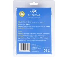 PNI CHG300 maitinimo adapteris su USB C prievadu, QC3.0, PD3.0, PPS ir USB-A prievadu, 30W