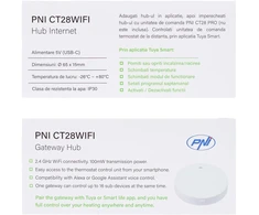PNI CT28WIFI interneto šakotuvas, skirtas PNI CT28 valdymo moduliui su 8 grindinio šildymo zonomis