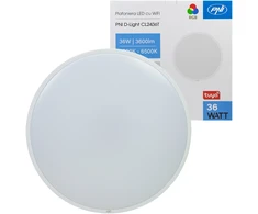 PNI D-Light CL2436T Wi-Fi LED lubinis šviestuvas, RGBW, 36W, reguliuojamas, apvalus 41 cm, 3000K-6500K, 230V maitinimo šaltinis, 3600 lm, baltas, valdomas per Tuya programėlę