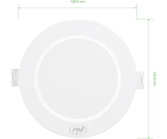 PNI D-Light CL2507 6W LED prožektorius, įleidžiamas, apvalus 12 cm, 4200K, 230V maitinimo šaltinis, 660 lm, neutrali balta spalva