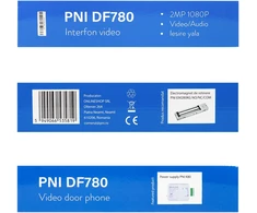 PNI DF780 vaizdo domofonas su 1 monitoriumi, 7 colių 1080p jutikliniu ekranu, kortelės lizdu, IP65, palaiko nuoseklųjį 4 monitorių, 2 išorinių blokų ir 2 vaizdo stebėjimo kamerų prijungimą