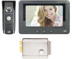 PNI DF930 vaizdo telefonspynės komplektas su 1 monitoriumi, 7 colių LCD ekranu, 800×480 raiška ir PNI H1073A elektromagnetine sklende