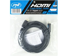 PNI H500 didelės spartos 1.4V HDMI laidas, kištukinis, Ethernet, paauksuotas, 5m