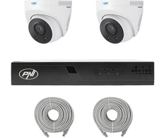 PNI House IP710J POE NVR vaizdo stebėjimo rinkinys, komplekte 2 PNI IP505J 5MP kameros ir 2 20 metrų UTP CAT6 kabeliai