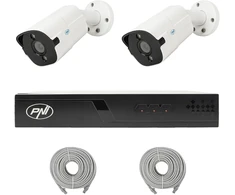 PNI House IP710J POE NVR vaizdo stebėjimo komplektas, 2 PNI IP818J 8MP kameros ir 2 20 metrų UTP CAT6 kabeliai komplekte