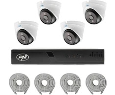 PNI House IP710J POE NVR vaizdo stebėjimo komplektas, 4 PNI IP808J 8MP kameros ir 4 20 metrų UTP CAT6 kabeliai komplekte