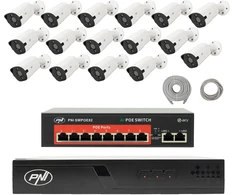 PNI House IP716J POE NVR vaizdo stebėjimo komplektas, 16 PNI IP818J 8MP kamerų, POE komutatorius ir UTP CAT6 kabeliai komplekte