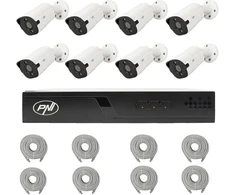 PNI House IP716J POE NVR vaizdo stebėjimo komplektas, 8 PNI IP818J 8MP kameros ir 8 20 metrų UTP CAT6 kabeliai komplekte