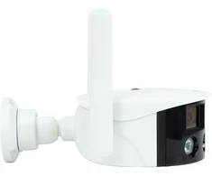PNI IP590 belaidžio vaizdo stebėjimo kamerų rinkinys su dviem objektyvais, 2 x 2MP, 180 laipsnių kampu, su fotovoltine saulės baterija, 60W galia su 20A akumuliatoriumi, 12V išvestis