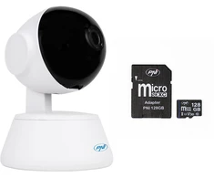 PNI IP720LR, 1080P, 2MP, IP, P2P, PTZ vaizdo stebėjimo kameros komplektas ir pridedama PNI 128GB Micro SD atminties kortelė