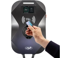 PNI KW11 WIFI 16A įkrovimo stotelė, 11KW, elektromobiliams, 85V – 415V, trifazė, 7 kontaktų Type2 laidas, 3,5 colio ekranas, valdymas programėle, įkrovimo aktyvavimas programėle ir RFID kortele, IP55