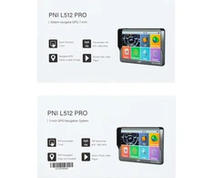 PNI L512 PRO GPS navigacijos sistema su skydeliu nuo saulės, 7 colių, 800 MHz, 512MB DDR, 16GB vidinė atmintis, FM siųstuvas