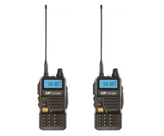 PNI Pakuotė 2bc Nešiojama VHF/UHF radijo stotelė CRT FP00 dviejų dažnių 144-146 ir 430-440 MHz juoda, VOX, 128 kanalai, paieška, programuojama, žibintuvėlis, FM radijas 76-108 MHz, TOT, retransliatorius