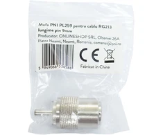 PNI PL259 kištukas RG213 kabeliui, kaiščio ilgis 9mm