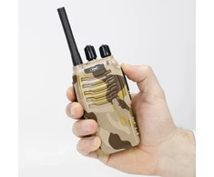 PNI PMR R40 Camo 0.5W nešiojamų radijo stotelių komplektas, 16 kanalų, ASQ, TOT, monitorius, programuojamas, 1200mAh Li-Ion baterijos, įkrovikliai ir ausinės komplekte, 4 vnt. rinkinys
