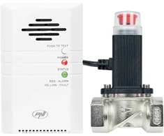 PNI Safe House 400 dujų jutiklio ir 3/4 colio solenoidinio vožtuvo komplektas, garsinis ir šviesos signalas, 85dB, aptinka gamtines dujas, metano dujas (CH4)