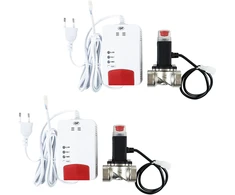 PNI Safe House Dual Gas 250 rinkinys su 2 jutikliais ir 2 solenoidiniais vožtuvais 3/4 colio, 85dB, baltas