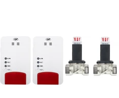 PNI Safe House Dual Gas 250 rinkinys su 2 jutikliais ir 2 solenoidiniais vožtuvais 3/4 colio, 85dB, baltas