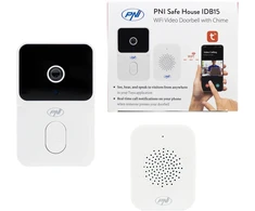 PNI Safe House IDB15 WiFi vaizdo durų skambutis, naktinis matymas, IP54, integruota baterija, valdymas per „Tuya“ programėlę