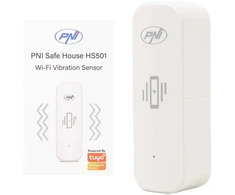 PNI SafeHouse HS501 vibracijos jutiklis su „Wi-Fi“, suderinamas su „Tuya“ programa, 3V maitinimo šaltinis