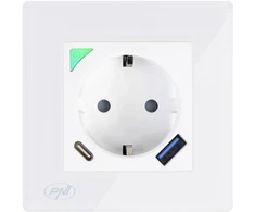 PNI SmartHome WP202 WiFi dvigubas išmanusis lizdas su įleidžiamu montavimo rėmeliu, valdymas internetu