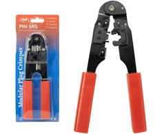 PNI SR5 replės kabelių kirpimui, izoliacijos nuėmimui ir RJ45 CAT5, CAT6 jungčių užspaudimui