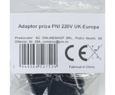 PNI UK–Europos lizdo adapteris, 220V, juodas