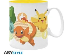 Abysse POKEMON - Mug (460 ml) Pikachu, Bulbasaur, Charmander &amp; Squirtle - Puodelis