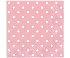 Popierinės servetėlės PAW Rožinė Dots, 25 cm x 25 cm, 20 vnt.