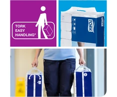 Popieriniai rankšluosčiai Tork PeakServe Continuous H5 (100585), 1 sluoksnio, baltos spalvos, lapeliais