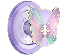 PopSockets Enamel Butterfly Prism MagSafe phone grip and stand lavender