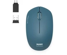 Port Designs „PORT CONNECT“ belaidė kolekcijos pelė, USB-A ir USB-C adapteriai, 2,4 GHz, 1600 DPI, „Saphir“
