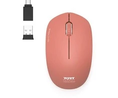 Port Designs PORT CONNECT belaidė COLLECTION pelė, USB-A a USB-C dongle, 2.4Ghz, 1600DPI, Terracota