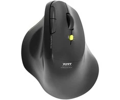 Port Designs PORT CONNECT Ergo Soft COLLECTION, belaidė pelė, USB-A/Bluetooth, 2.4GHz, 1600DPI, juodos spalvos