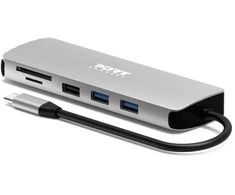 Port Designs PORT CONNECT USB-C 1× 4K Docking Station, 9-in-1, Aliuminio Design, 85W PD, Sidabrinis