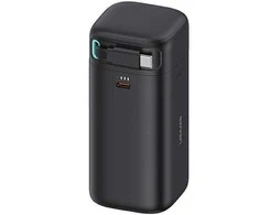 USAMS nešiojama baterija su ištraukiamu USB-C laidu, 18000 mAh, PD45W, greito įkrovimo, XMF serijos, juodos spalvos