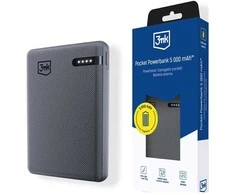 3Mk apsaugos priedai - 3mk kišeninė išorinė baterija 5000 mAh 12 W USB 1C-Pilkas