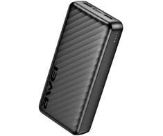 PowerBank AWEI P6K Pro 20000mAh 2xUSB-A/USB-C juodos spalvos