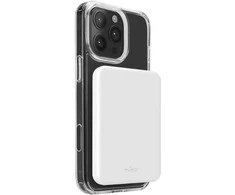Powerbank Puro Mag Plus 5000mAh 20W Qi2 suderinamas su MagSafe 1x USB-C Power Delivery - baltos spalvos